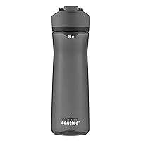 Cortland Spill-Proof Water Bottle, BPA-Free Plastic Water Bottle with Leak-Proof Lid and Carry Handle, Dishwasher Safe, Licorice, 24oz