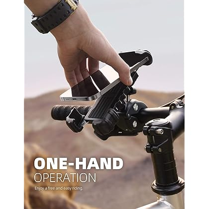 Lamicall Motorcycle Phone Holder Mount - Bike Handlebar Phone Mount Clamp, One Hand Operation, ATV Scooter Phone Clip for iPhone 14/13 Pro Max/X/XS, Galaxy S10 and 4.7