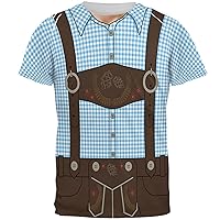 Old Glory Oktoberfest Lederhosen Costume German Brown Suspenders All Over Mens T Shirt