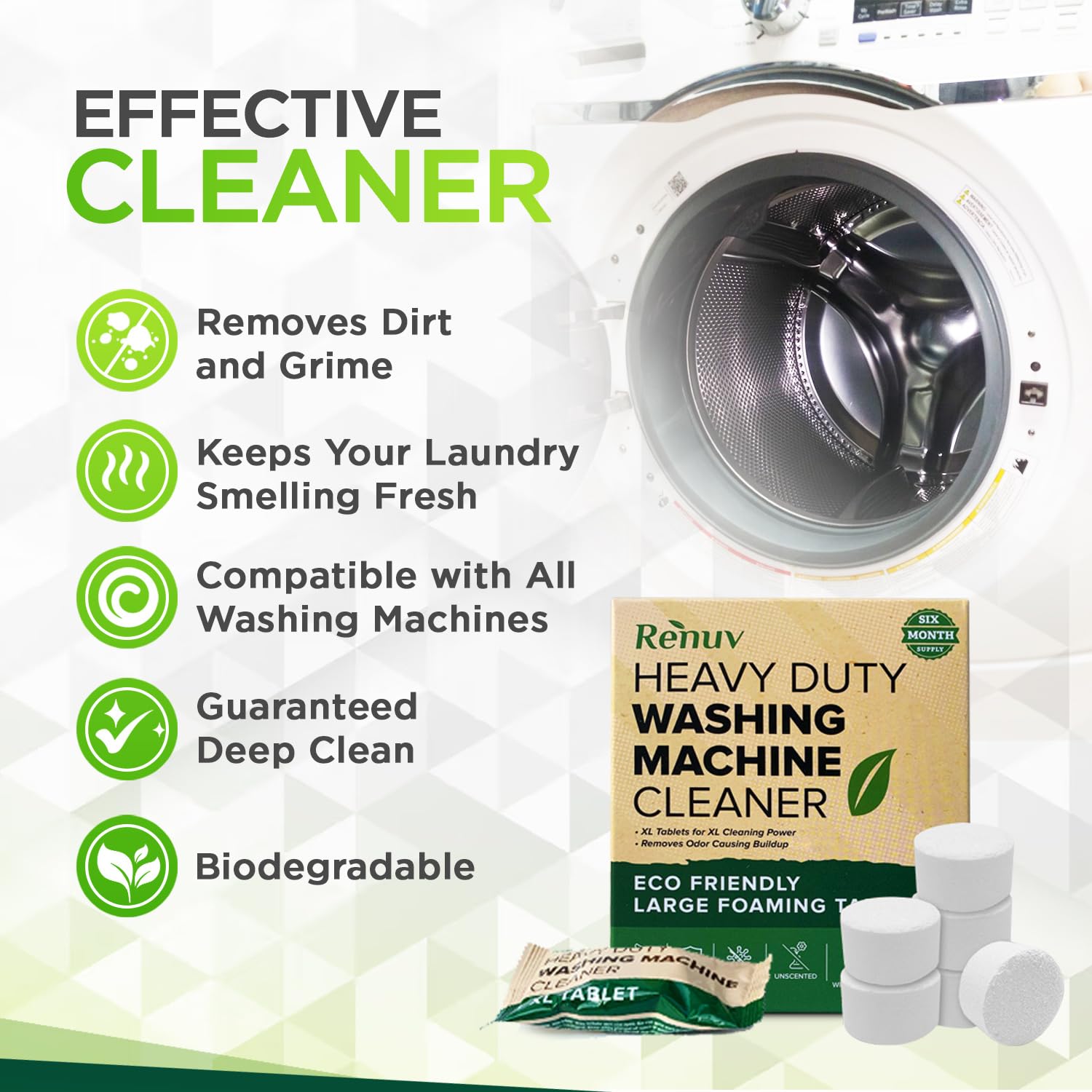 Renuv Washing Machine, Dishwasher and Garbage Disposal Cleaner Bundle - Buy All 3 and Save!