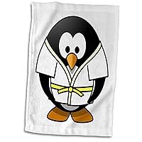 3D Rose Image of Little Penguin in Judo Clothing Hand Towel, 15