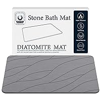 Diatomite Stone Bath Mat - Fast Drying Bathroom Mat Stone, Diatomaceous Earth Bath Mat Non-Slip, Absorbent Stone Mat Quick Dry (23.6