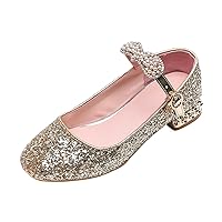 Baby Flip Flops Girls Summer Closed Toe Sequins Low Heel Princess Shoes Shiny Girls Shoes Size 4 Toddler Sandals