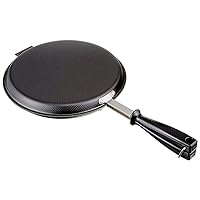 Shimomura Kihan 25739 Frying Pan, Okonomiyaki, Pancake, Made in Japan, Iron, For Gas Stoves, Double-Sided Embossing, Tsubamesanjo