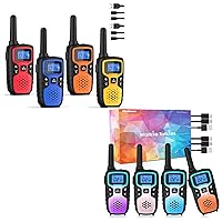 Wishouse Walkie Talkies for Kids Adults Long Range Rechargeable,Birthday Gift for 4-12 Year Old Girls Boys,Camping Gear Toys with Flashlight,SOS Siren,NOAA Weather Alert,VOX,Easy to use 8 Pack