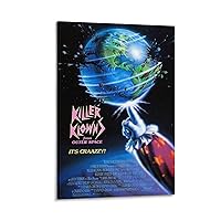 Horror Vintage Movie Poster，Killer Klowns From Outer Space 1988 Science Fiction Comedy Poster Poster Decorative Painting Canvas Wall Art Living Room Posters Bedroom Painting 24x36inch(60x90cm)