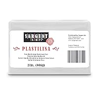 Sargent Art Plastilina Modeling Clay, White, 2 Pound, Non-Hardening, Long Lasting & Non-Toxic, Great for Kids, Beginners, and Artists