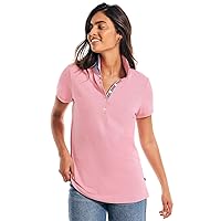 Nautica Women's 5-Button Short Sleeve Cotton Polo Shirt