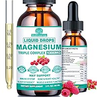 Triple Magnesium Complex Liquid Drops, Magnesium Glycinate 500mg with Vitamin D3 K2 B6 Zinc, Lemon Balm, Ashwagandha & L-Theanine, Calm Tri Magnesium for Relaxation Nerve Bowel Sleep Function