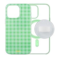 Sonix Case + Magnetic Silicone Loop Ring (Pearl Tort Glitter) for MagSafe iPhone 15 Pro Max | Minty Gingham