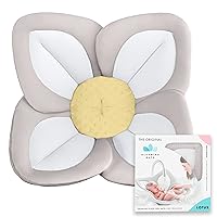Baby Bath Seat - Baby Tubs for Newborn Infants to Toddler 0 to 6 Months and Up - Baby Essentials Must Haves - The Original Washer-Safe Flower Seat (Lotus, Gray/White/Yellow)