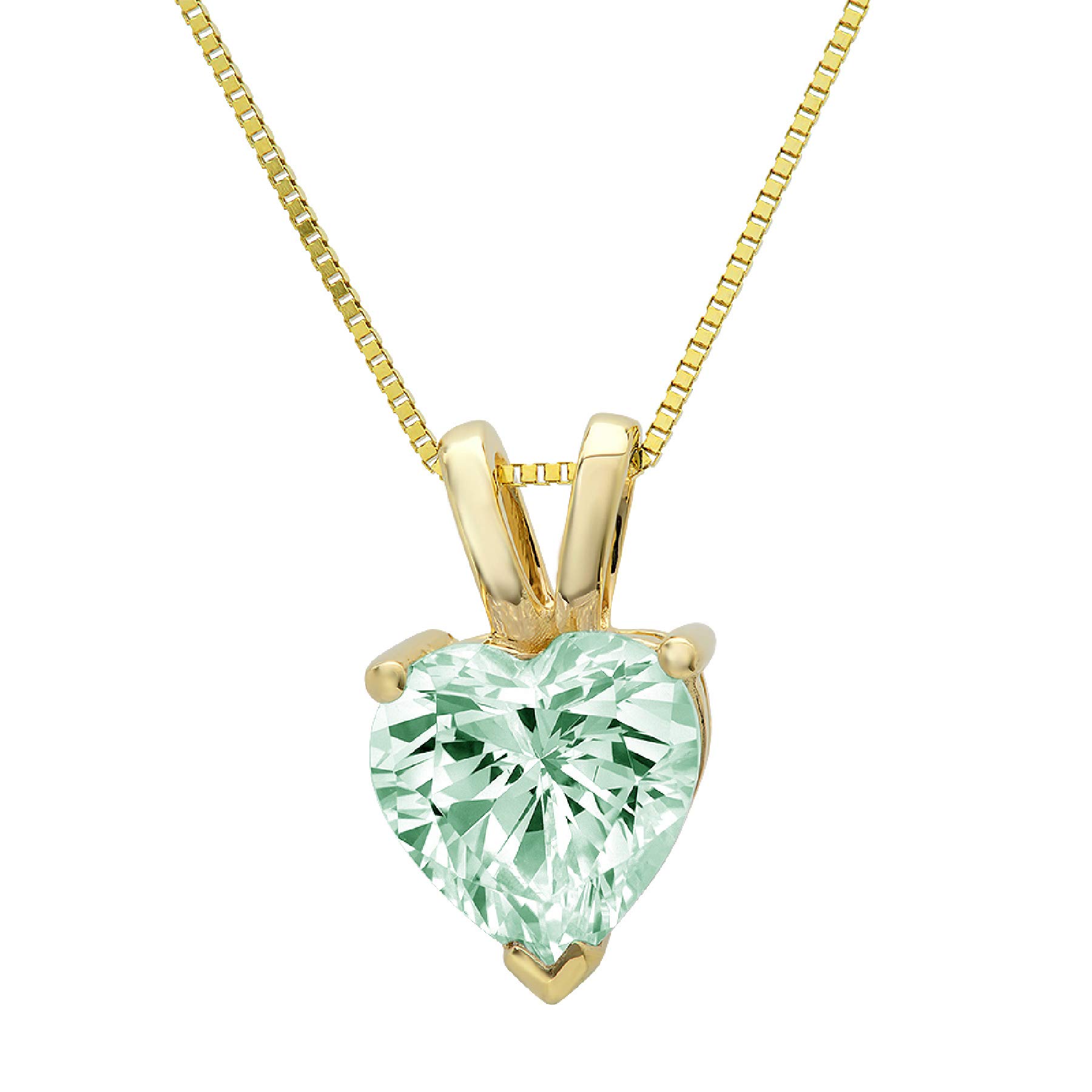 1.95 ct Brilliant Heart Cut Davidsonite Mint Green Nano Simulated diamond Cubic Zirconia Ideal VVS1 D Solitaire Pendant Necklace With 16