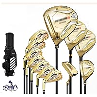 New Golf Sets Men's Complete Golf Club Set 12 Piece - Left Handed - Professional Golf Club Graphite Carbon Steel Shaft with Wheels Bag