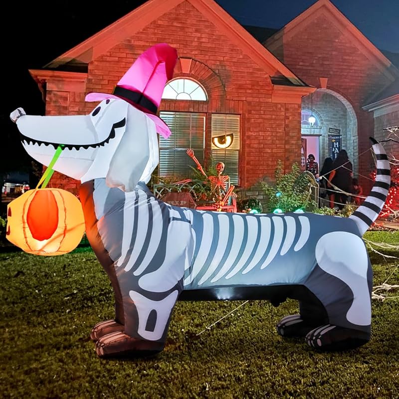 Mua GOOSH 5Ft Halloween Inflatables Outdoor Decorations Skeleton ...