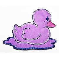 Kleenplus Purple Duck Pretty Patches Sticker Cartoon Children Kids Embroidery Iron On Fabric Applique DIY Sewing Craft Repair Decorative Sign Symbol Costume