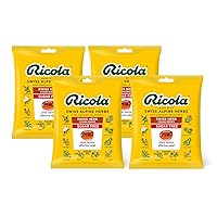 Ricola Sugar Free Swiss Herb Herbal Cough Suppressant Throat Drops | Naturally Soothing Long-Lasting Relief -19 Count (Pack of 4) Bags