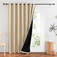 RYB HOME Room Divider Curtains, 100% Blackout Privacy Backdrops Room Partition for Shared Room, Width 100 x Length 84, Biscotti Beige, 1 Panel