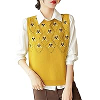 Winter/Autumn Fashion Cashmere Vest Women 100% Wool For Sensitive Skin Knit Top Sleeveless Sweater