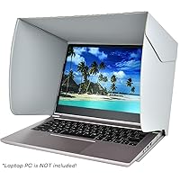 Laptop Sunshade (White) for 11- to 13-inch Laptop Computers: One-Piece Design. Enhance Your Laptop PC Experience, Both Indoors and Outdoors as a Sunscreen and for Maximum Privacy.