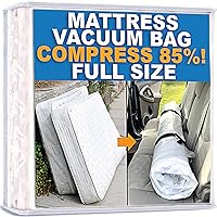 Mattress Vacuum Bag For Moving, Vacuum Seal Mattress Bag for Memory Foam or Inner Spring Mattresses, Compression and Storage for Returns, Leakproof Valve and Double Zip Seal (Full)