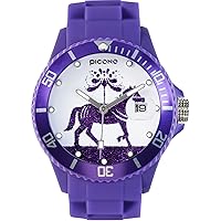 PICONO Purple Juggler Time and Date Water Resistant Analog Quartz Watch - Horse