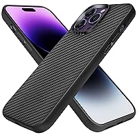 for iPhone 14 Pro Max Case 6.7 inch, Glass Carbon Fiber for iPhone 14 Pro Max Shockproof Cover, Military Grade Protection, Compatible with MagSafe, Support Wireless Charging, Black