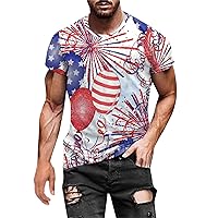 USA Patriotic American Flag for Men Vintage Bowling Shirt 1950s Retro Short Sleeve Button Down Music Hawaiian Shirts