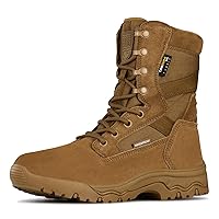 FREE SOLDIER Men’s Tactical Boots 8 Inches Lightweight Combat Boots Durable Suede Leather Military Work Boots Desert Boots