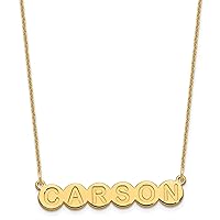 Jewels By Lux 10K Gold 6 Letter Bubble Cable Chain Necklace (Length 18 in Width 34.48 mm)