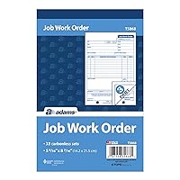 Job Work Order Book, 3-Part Carbonless, White/Canary/White, 5-9/16 x 8-7/16 Inches, 33 Sets (T5868)