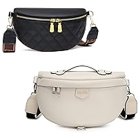 Eslcorri Crossbody Bags for Women - Fashion Sling Purse Shoulder Bag Fanny Pack Leather Causal Chest Bum Bag Backpack with Adjustable Wide Strap for Workout Traveling Running Shopping