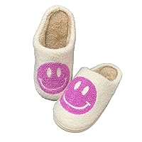 Smiley Face Slippers Smiley Slippers for Women Indoor and Outdoor Smiley Face Slippers for Women House Shoes Soft Slippers for Women and Men (purple,6.5)