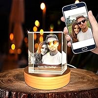 Personalized Custom 3D Photo Etched Engraving on Crystal Loving Gift For Birthday, Wedding, Corporate,Mother's Day, Valentine's day or Christmas