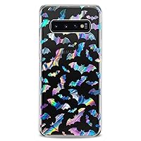 Case Compatible with Samsung S23 S22 Plus S21 FE Ultra S20+ S10 Note 20 5G S10e S9 Colorful Cute Rainbow Girls Clear Print Flexible Silicone Slim fit Animal Cute Bat Design Blue Women Awesome