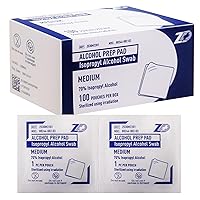 Alcohol Prep Pads, 100-Pack - Sterile, Individually-Wrapped, Medical-Grade Isopropyl Cotton Swabs