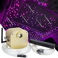 AMKI 16W Twinkle LED Fiber Optic Star Ceiling Light Kit,Shooting Stars Effect Meteor Engine with RF 28 Key Remote + Fibers 0.03in/0.75mm 0.04in/1mm 0.06in/1.5mm 13.1ft/4m 480PCS
