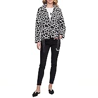 DKNY Women's Animal Print Moto Jacket