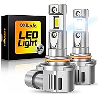 OXILAM HB3 9005 Fog Light Bulbs 20000LM 600% Brighter 9005 Bulb 1:1 Size 6500K White, HB3 Fog Light Bulb Wireless Plug and Play for Halogen Replacement, Canbus Ready, 2 Pack