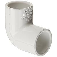 Spears 406-015 PVC Pipe Fitting, 90 Degree Elbow, Schedule 40, White, 1-1/2