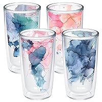 Tervis Made in USA Double Walled Inkreel - Crystal Nature Collection Insulated Tumbler Cup Keeps Drinks Cold & Hot, 16oz 4pk, Assorted