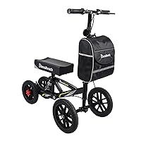 Knee Scooter, All Terrain Foldable Knee Scooter Walker Economical Knee Walker for Foot Injuries Compact Crutches Alternative Black