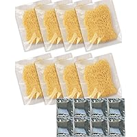 Hakubaku Authentic Ramen Noodles and Soup Combo - Noodles 8 pack & Shio (Saslt) Ramen Soup Base Packet (Pack of 8)