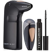 Temptu Air Modern Glam Holiday Set: At-Home Air Brush Makeup with Additional Pod and Mascara, Long-Wear, Buildable Foundation, Various Shades