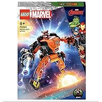 LEGO 76243 Marvel Rocket Robot Armor Guardians of the Galaxy Figure Raccoon Avengers Toy Collectible Gift Idea for Kids