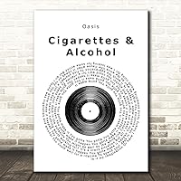The Card Zoo Cigarettes & Alcohol Vinyl Record Song Lyric Quote Wall Art Gift Print