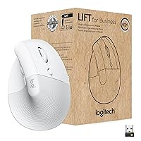 Logitech Lift for Business, Vertical Ergonomic Mouse, Wireless, Bluetooth or Secured Logi Bolt USB, Quiet clicks, Globally Certified, Windows/Mac/Chrome/Linux - Off White