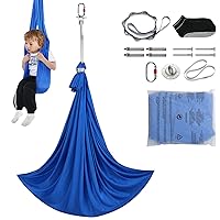 Sensory Swing for Kids, 3.1 Yards, Therapy Swing for Children with Special Needs, Cuddle Swing Indoor Outdoor Hammock for Child & Adult with Autism, ADHD, Aspergers, Sensory Integration, Blue