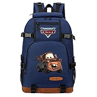 Cars Graphic Daypack Lightweight Laptop Backpack-Cartoon Travel Bag-Water Resistant Bookbag for College
