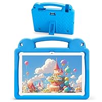 Kid Tablet, Android 13 Tablet 10 Inch for Kids 3-7 with 4GB RAM 64GB ROM, WiFi 6, 5000mah Battery, GMS, 2.0MP + 5.0 MP (Blue with EVA Case)