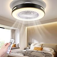 Aigostar Deckenventilator mit Beleuchtung, Deckenventilator mit Fernbedienung und Timer, Leise Dimmbare Deckenlampe Ventilator, 6 Geschwindigkeiten, Deckenlampe für Schlafzimmer Wohnzimmer